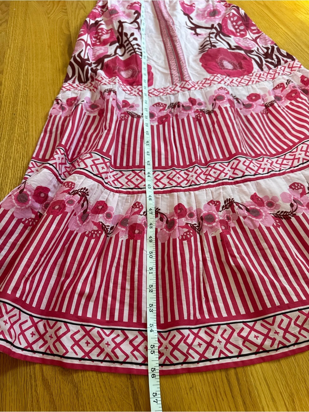 NWT CELINA MOON Pink Floral Maxi Dress, size XS- missing belt - Picture 6 of 6